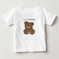 T-shirt bébé avec ours en peluche avec fleurs