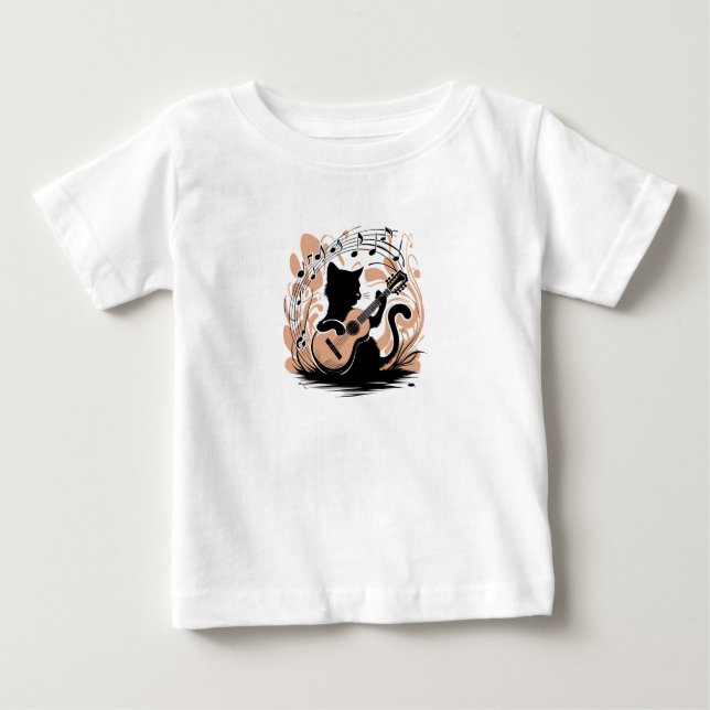 T-shirt bébé - Chat noir (Devant)
