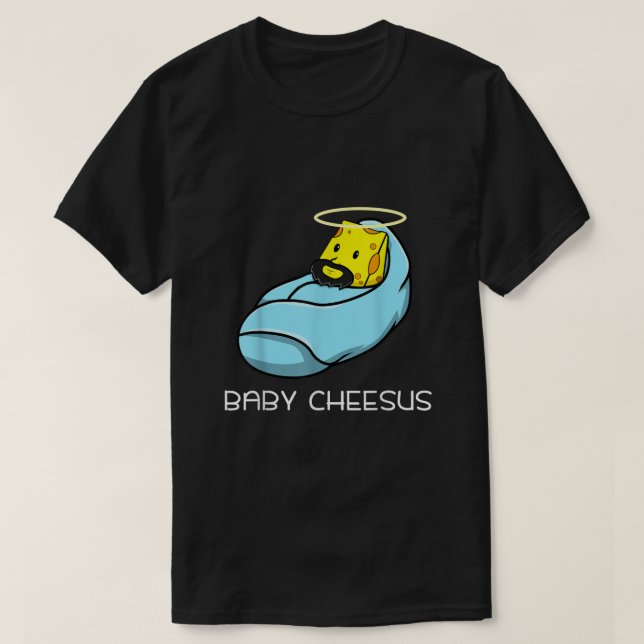 T-shirt Bébé Cheesus Fromage Ventilateur Noël Jesus Pun (Design devant)