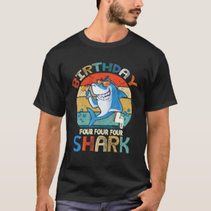 T-shirt Bébé Cute Shark Anniversaire Garçon 4 ans Vintage 