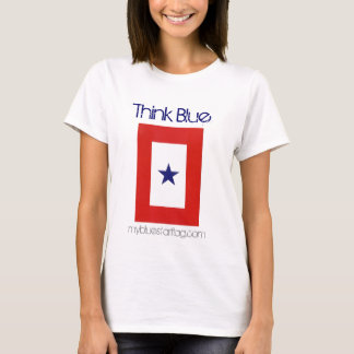T-shirt Bébé de dames - chemise de drapeau d'étoile bleue