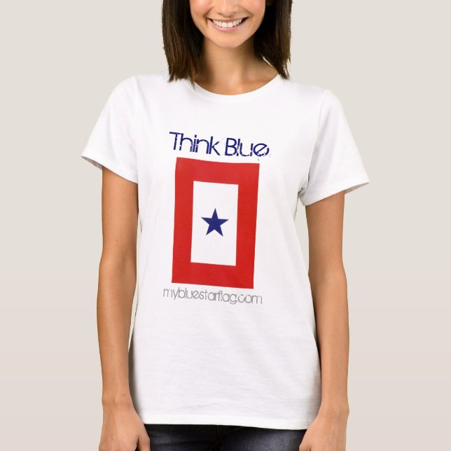 T-shirt Bébé de dames - chemise de drapeau d'étoile bleue (Devant)