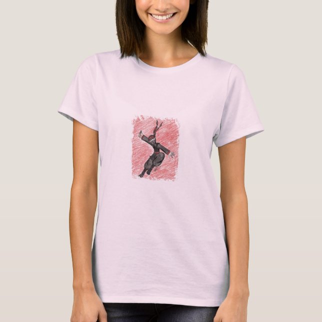 T-shirt Bébé de dames de Ninja de vol - poupée (adaptée) (Devant)