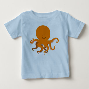 T-Shirt Bébé de pieuvre en caricature mignonne