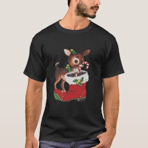 T-shirt Bébé de rennes vintages Cerf drôle Père Noël Boot