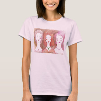 T-shirt Bébé dévasté de dames de trio - poupée T