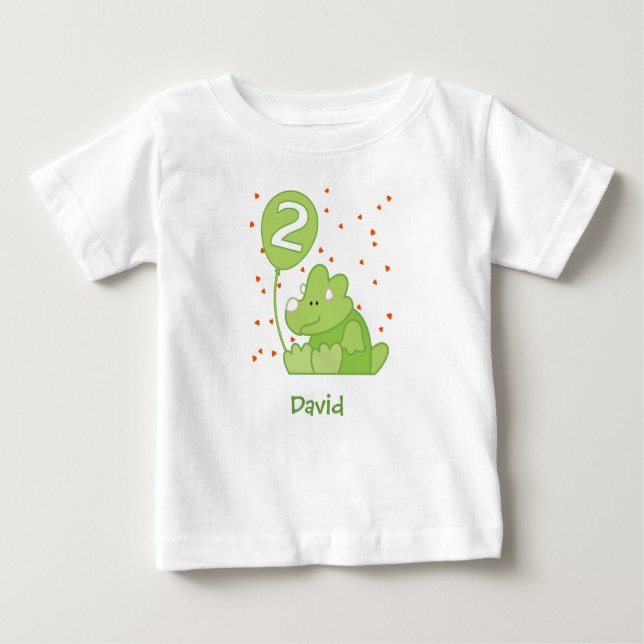 T-shirt bébé Dino Baby 2e anniversaire (Devant)
