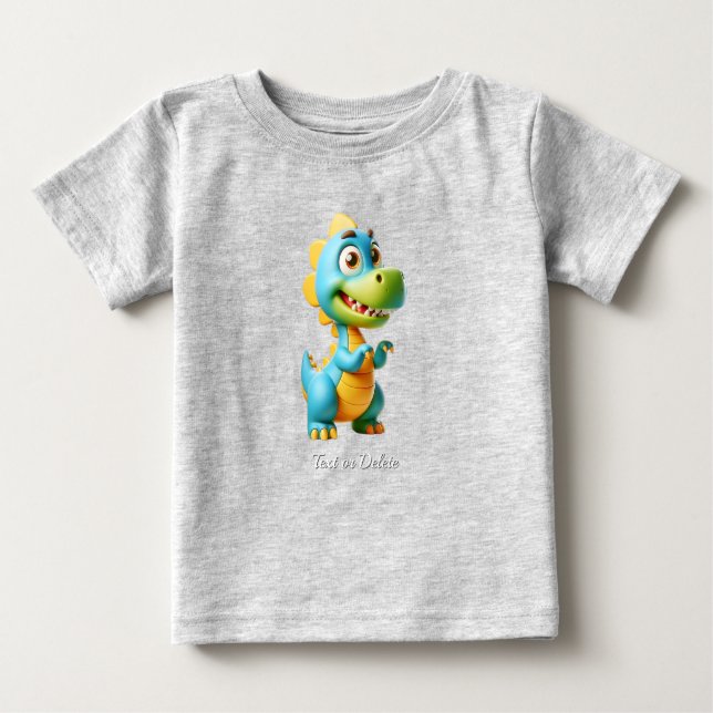 T-shirt bébé dinosaure mignon (Devant)