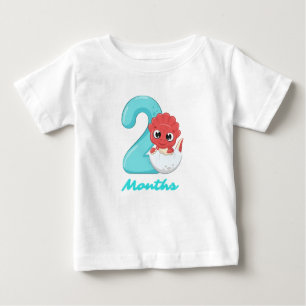 T-shirt bébé dinosaure mignon de deux mois