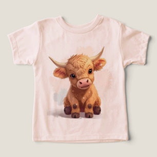 T-shirt bébé doux et élégant avec un vache heureux