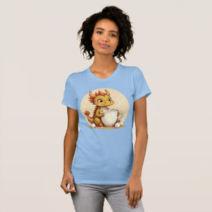 T-shirt Bébé Dragon Mignon Chocolat Chaud Enfants Kawaii C