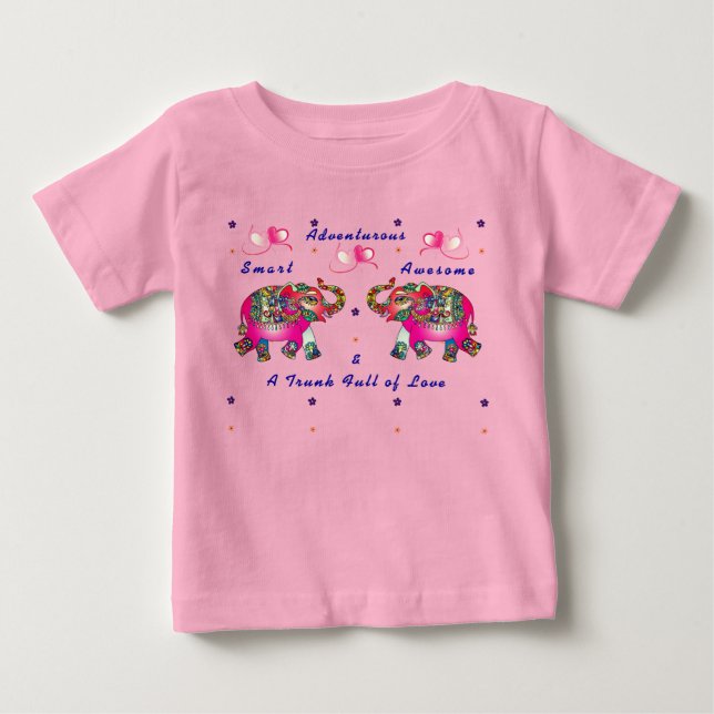 T-shirt bébé éléphant artistique mignon et tendanc (Devant)