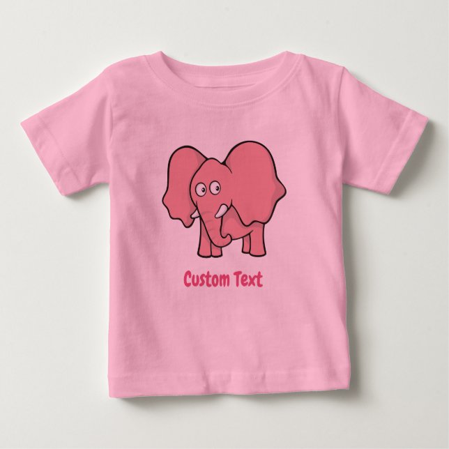 T-shirt bébé éléphant rose (Devant)