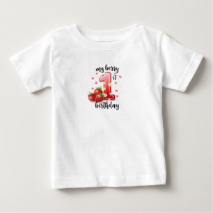 T-shirt bébé en jersey fin pour ma première fête d