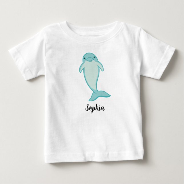 T-shirt bébé fille dauphin personnalisées (Devant)