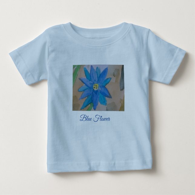 T-shirt Bébé Fleur Bleue (Devant)