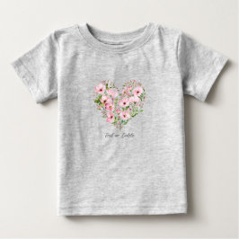 T-Shirt bébé floral cœur rose
