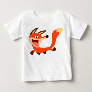 T-shirt bébé Fox de caricature malicieux mignon