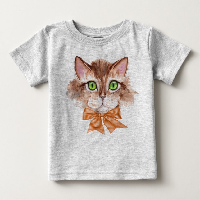 T-shirt bébé garçon avec visage de chat (Devant)