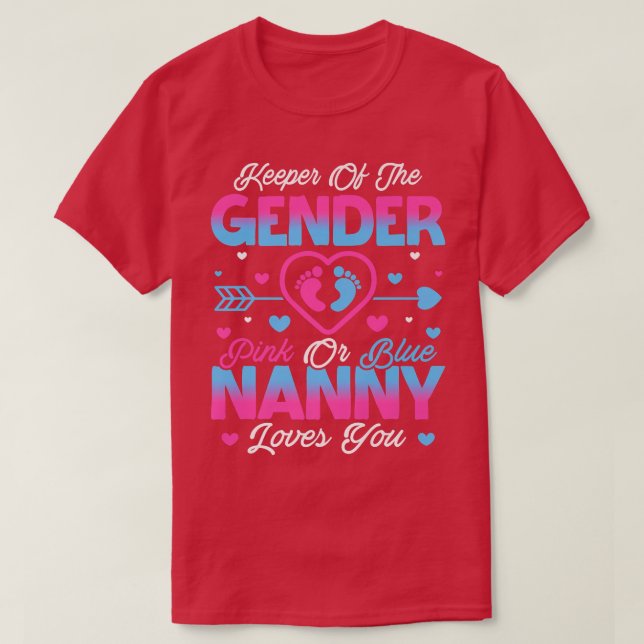 T-shirt Bébé Genre Révéler Douche Rose Ou Bleu Nounou Aime (Design devant)