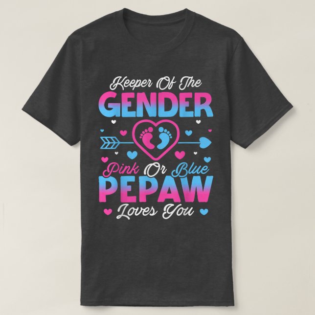 T-shirt Bébé Genre Révéler Douche Rose Ou Bleu Pepaw Aimer (Design devant)