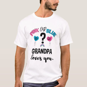 T-shirt Bébé Genre Révéler Rose Ou Bleu Grand-Père Vous Ai