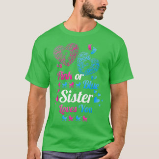 T-shirt Bébé Genre Révéler rose ou bleu Soeur vous aime