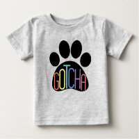 T-shirt bébé "Gotcha" célébrant l'adoption du chie
