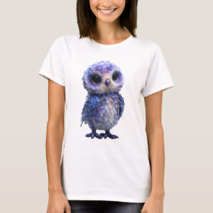 T-shirt Bébé Hibou Femme Galaxie Céleste Étincelante