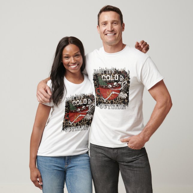 T-shirt Bébé Il fait froid dehors Squelette Noël (Unisexe)