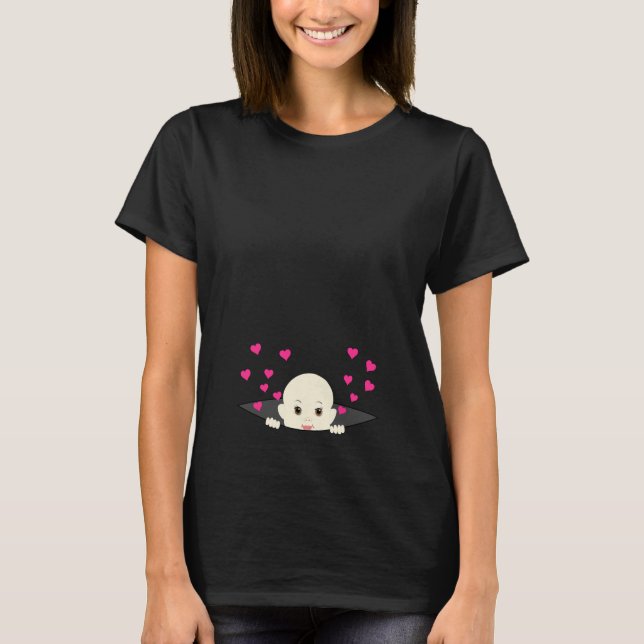T-shirt Bébé jetant un coup d'oeil avec la chemise de (Devant)