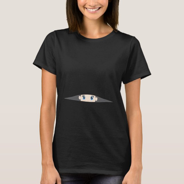 T-shirt Bébé jetant un coup d'oeil la chemise de maternité (Devant)
