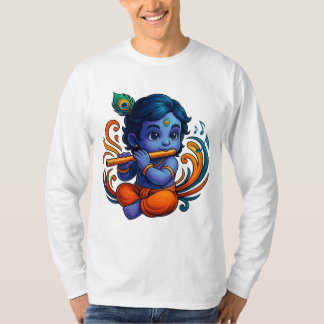 T-shirt Bébé Krishna avec Flûte - Vibes de paix | 3D dynam