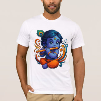T-shirt Bébé Krishna avec Flûte - Vibes de paix | 3D dynam