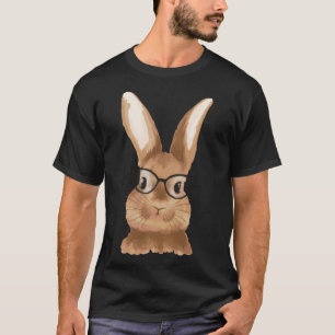T-shirt bébé lapin avec lunettes pour hommes femmes enfant