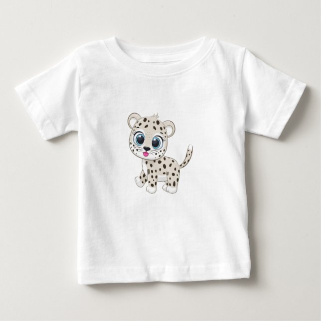 T-shirt bébé léopard mignon (Devant)