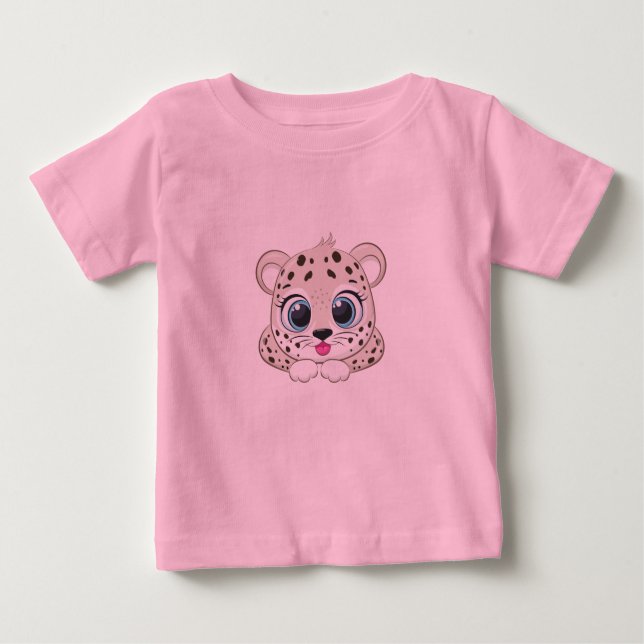 T-shirt bébé léopard mignon (Devant)