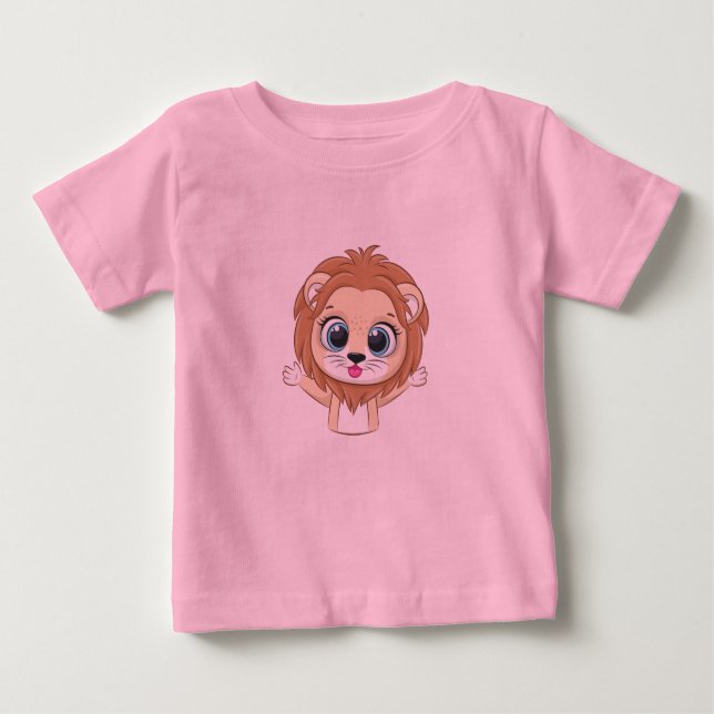 T-shirt bébé Lion mignon (Devant)
