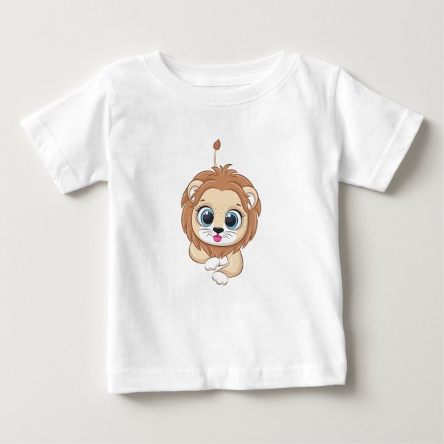 T-shirt bébé Lion mignon (Devant)