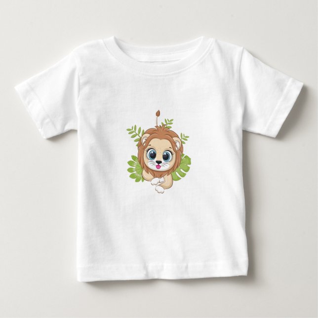 T-shirt bébé Lion mignon (Devant)