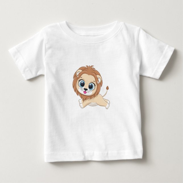 T-shirt bébé Lion mignon (Devant)