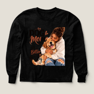 T-shirt Bébé Maman Chien – Design Cœur & Chiot – M