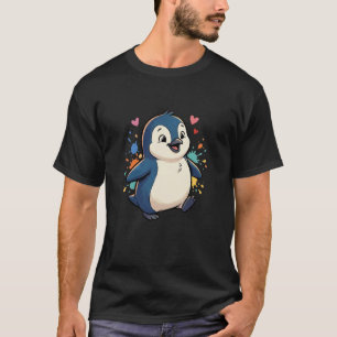 T-shirt Bébé Manchot Mignon Arc-en-ciel Éclaboussure Cœurs