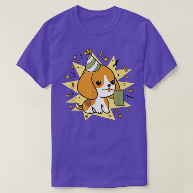 T-shirt Bébé mignon Beagle Anniversaire Fête Chien Proprié (Design devant)