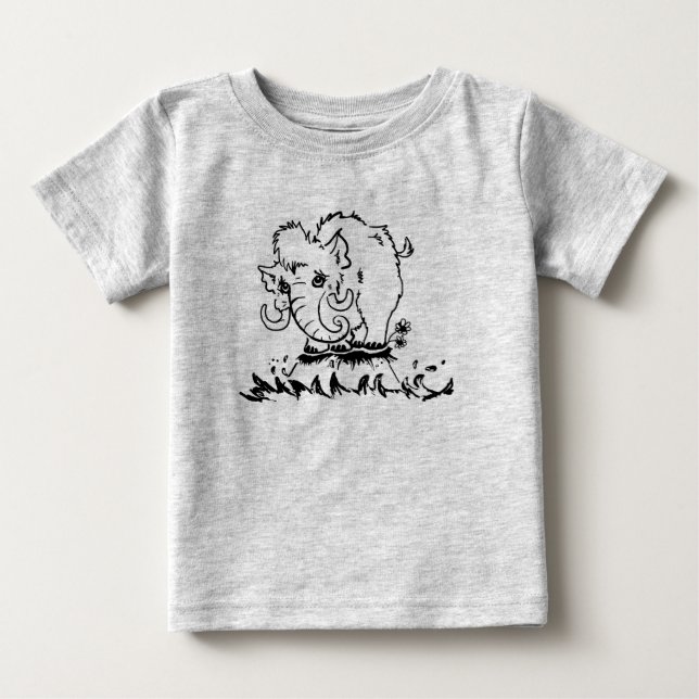 T-shirt bébé mignon bébé mammouth (Devant)