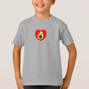 T-shirt Bébé mignon Dessin Avocado Dans Le Coeur Rouge