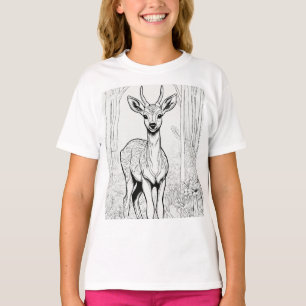 T-shirt Bébé mignon Forêt de cerfs Enfants Tee