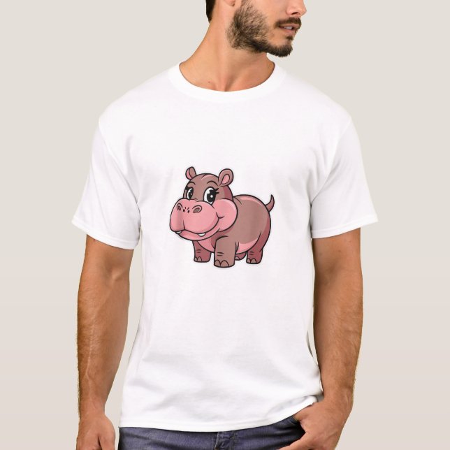 T-shirt Bébé mignon Hippo Moo Deng Débardeur_1 (Devant)