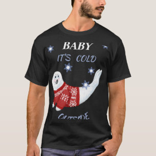 T-shirt Bébé Mignon Il Fait Froid Dehors T Shirt Phoque D'