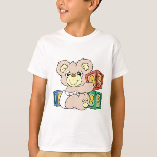 T-shirt Bébé mignon ours et blocs
